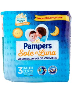 pampers sole e luna - 20 pannolini taglia 3 midi 4-9 kg: tuttocasashop.it: igiene e cura della persona