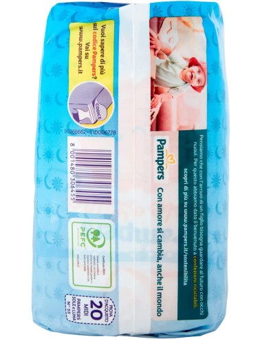 pampers sole e luna - 20 pannolini taglia 3 midi 4-9 kg: tuttocasashop.it: igiene e cura della persona