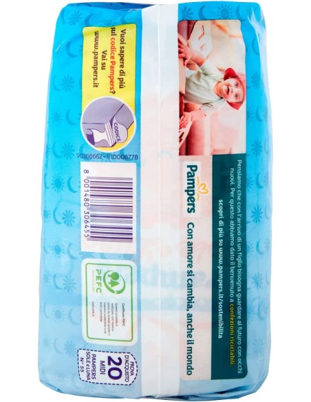 pampers sole e luna - 20 pannolini taglia 3 midi 4-9 kg: tuttocasashop.it: igiene e cura della persona