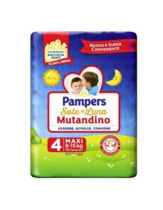 pampers sole e luna mutandino - 18 pannolini taglia 4 maxi 7-18 kg: tuttocasashop.it: igiene e cura della persona