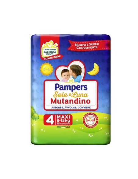pampers sole e luna mutandino - 18 pannolini taglia 4 maxi 7-18 kg: tuttocasashop.it: igiene e cura della persona