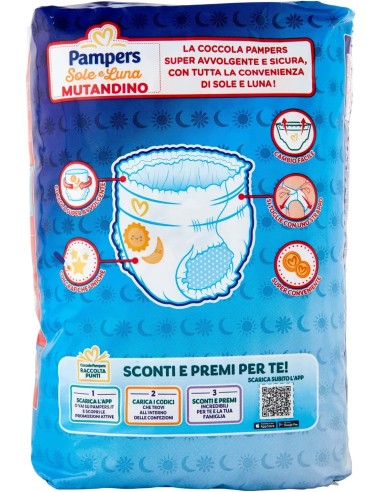pampers sole e luna mutandino - 18 pannolini taglia 4 maxi 7-18 kg: tuttocasashop.it: igiene e cura della persona