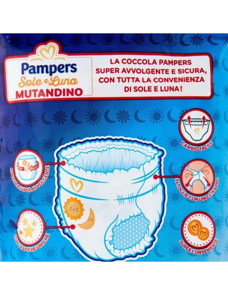 pampers sole e luna mutandino - 18 pannolini taglia 4 maxi 7-18 kg: tuttocasashop.it: igiene e cura della persona