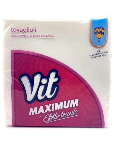 vit maximum tovaglioli doppio velo 38x38cm - 32 pezzi - effetto tessuto: tuttocasashop.it: carta & monouso