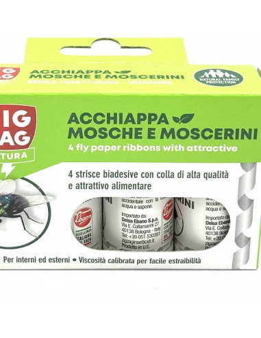 zig zag mosche e moscerini - 4 strisce biadesive con colla e attrattivo: tuttocasashop.it: pulizia e cura della casa