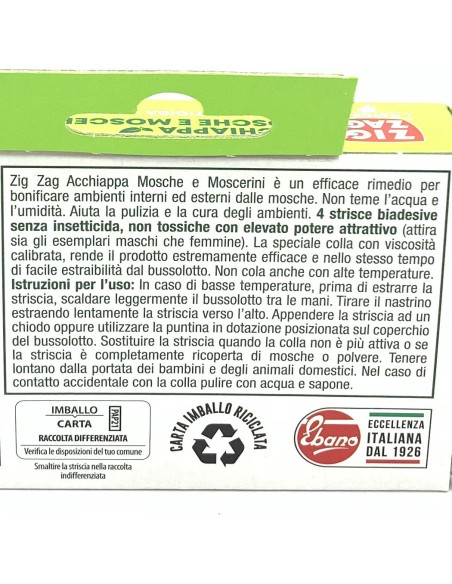 zig zag mosche e moscerini - 4 strisce biadesive con colla e attrattivo: tuttocasashop.it: pulizia e cura della casa