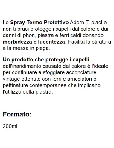 adorn vintage - spray termoprotettivo - 200ml - ti piaci e non ti bruci: tuttocasashop.it: igiene e cura della persona