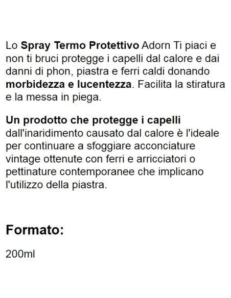 adorn vintage - spray termoprotettivo - 200ml - ti piaci e non ti bruci: tuttocasashop.it: igiene e cura della persona