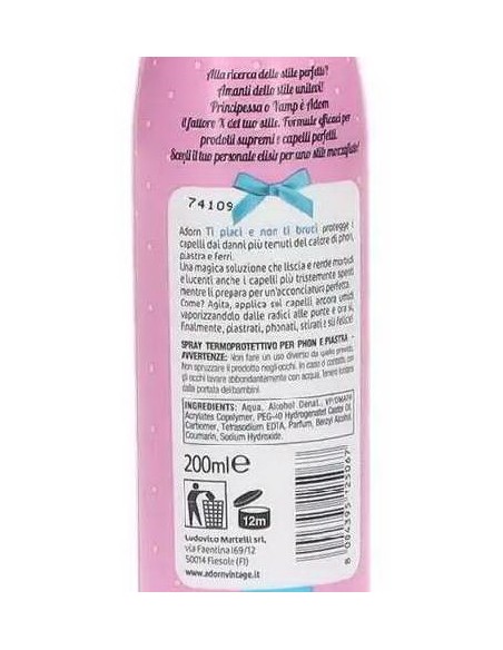 adorn vintage - spray termoprotettivo - 200ml - ti piaci e non ti bruci: tuttocasashop.it: igiene e cura della persona