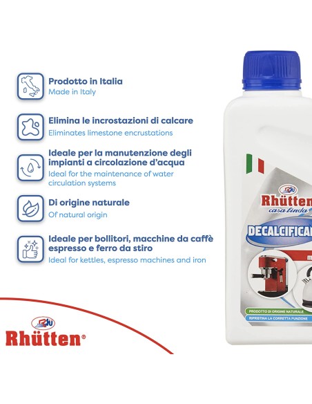 rhutten decalcificante 200ml - per macchine da caffe' caldaie o bollitori: tuttocasashop.it: altro - bazar