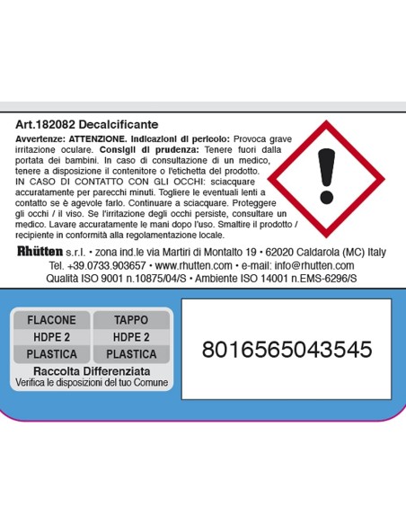 rhutten decalcificante 200ml - per macchine da caffe' caldaie o bollitori: tuttocasashop.it: altro - bazar