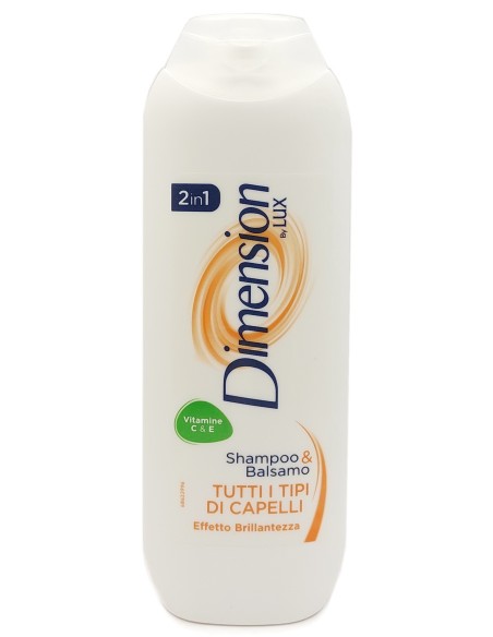 dimension shampoo e balsamo 2in1 250ml - tutti i tipi di capelli - arancione: tuttocasashop.it: igiene e cura della persona