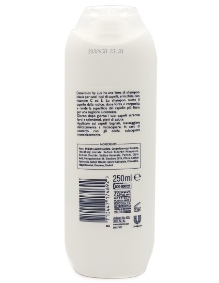 dimension shampoo e balsamo 2in1 250ml - tutti i tipi di capelli - arancione: tuttocasashop.it: igiene e cura della persona