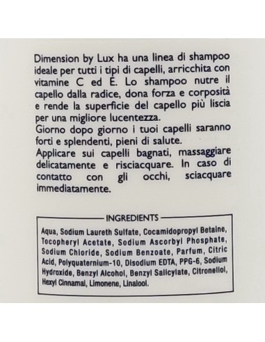 dimension shampoo e balsamo 2in1 250ml - tutti i tipi di capelli - arancione: tuttocasashop.it: igiene e cura della persona
