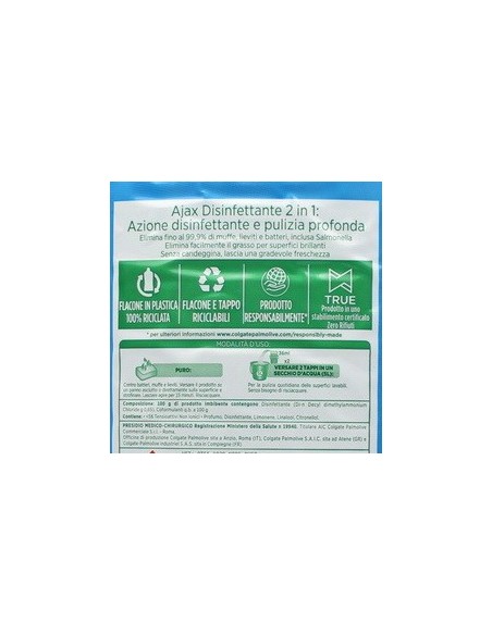 ajax pavimenti detergente liquido - 1250ml - disinfettante: tuttocasashop.it: pulizia e cura della casa
