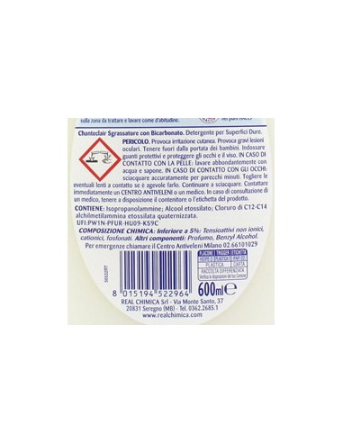 chanteclair sgrassatore universale spray 600ml - con bicarbonato: tuttocasashop.it: pulizia e cura della casa