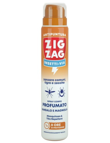 zig zag insetti-via antipuntura zanzare e zecche 100ml - sandalo e magnolia: tuttocasashop.it: igiene e cura della persona