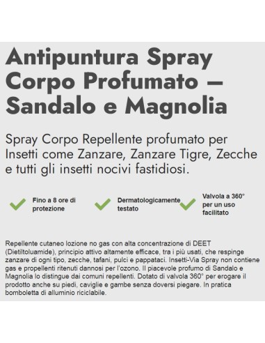 zig zag insetti-via antipuntura zanzare e zecche 100ml - sandalo e magnolia: tuttocasashop.it: igiene e cura della persona