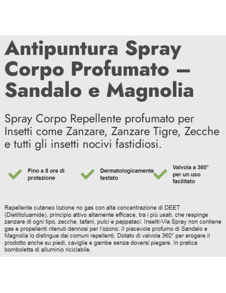 zig zag insetti-via antipuntura zanzare e zecche 100ml - sandalo e magnolia: tuttocasashop.it: igiene e cura della persona