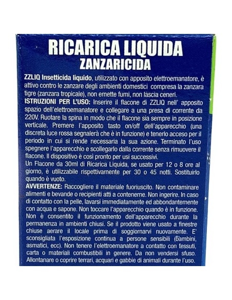 zig zag ricarica liquido zanzaricida 45 notti - per diffusore elettrico: tuttocasashop.it: pulizia e cura della casa