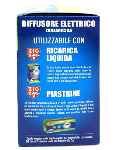 zig zag diffusore elettrico zanzaricida - con ricarica liquida 45 notti: tuttocasashop.it: pulizia e cura della casa