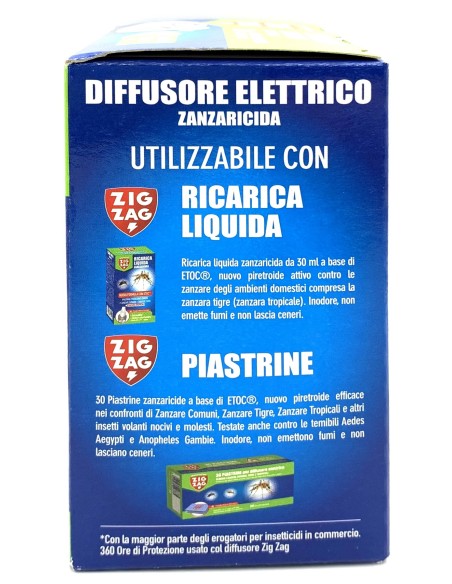 zig zag diffusore elettrico zanzaricida - con ricarica liquida 45 notti: tuttocasashop.it: pulizia e cura della casa