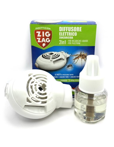 zig zag diffusore elettrico zanzaricida - con ricarica liquida 45 notti: tuttocasashop.it: pulizia e cura della casa