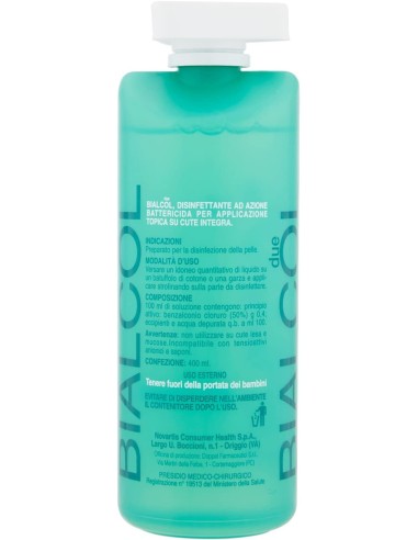 bialcol due disinfettante per cute e detersione ferite - 400ml - battericida: tuttocasashop.it: igiene e cura della persona
