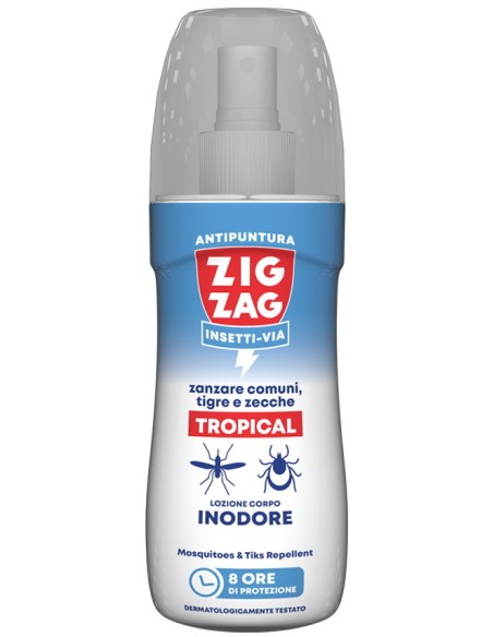 zig zag insetti-via tropical antizanzare e zecche vapo 100ml - inodore: tuttocasashop.it: igiene e cura della persona
