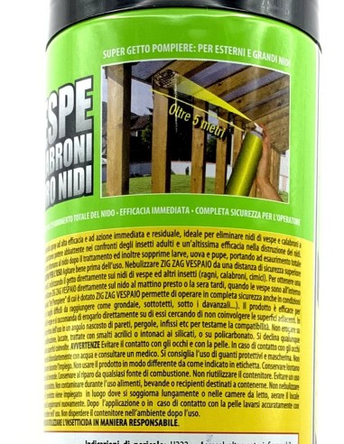 zig zag vespaio power insetticida vespe calabroni e loro nidi - 600ml: tuttocasashop.it: pulizia e cura della casa
