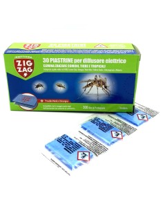 zig zag 30 piastrine per diffusore elettrico - zanzare comuni tigre tropical: tuttocasashop.it: pulizia e cura della casa