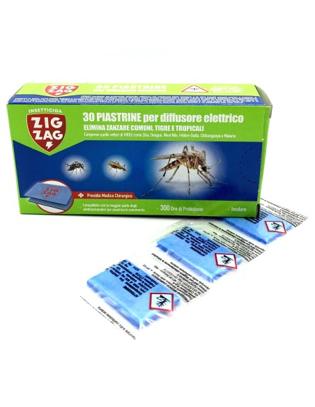 zig zag 30 piastrine per diffusore elettrico - zanzare comuni tigre tropical: tuttocasashop.it: pulizia e cura della casa