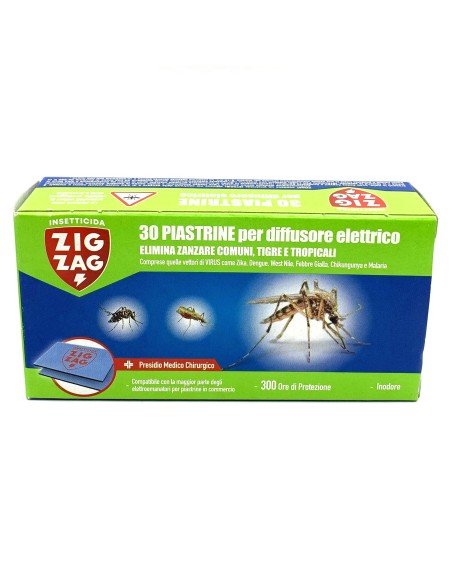 zig zag 30 piastrine per diffusore elettrico - zanzare comuni tigre tropical: tuttocasashop.it: pulizia e cura della casa