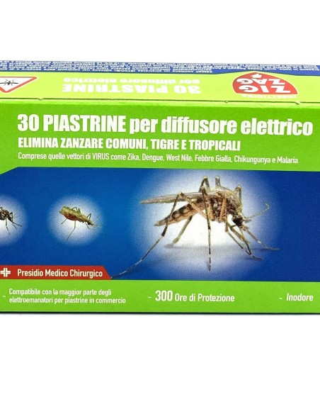 zig zag 30 piastrine per diffusore elettrico - zanzare comuni tigre tropical: tuttocasashop.it: pulizia e cura della casa