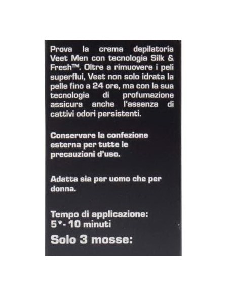 Veet Men Crema Depilatoria Uomo 200 ml Pelli Sensibili