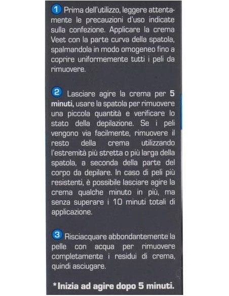 Veet Men Crema Depilatoria Uomo 200 ml Pelli Sensibili