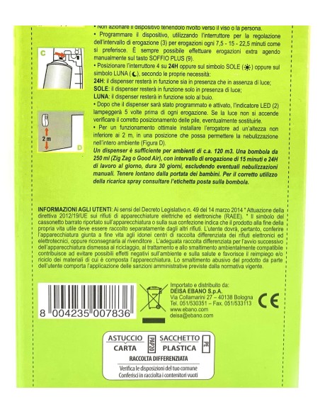 zig zag dispenser automatico per insetticida piretro plus: tuttocasashop.it: pulizia e cura della casa