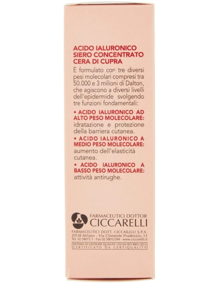 Cera di Cupra Siero Viso Acido Ialuronico 30 ml