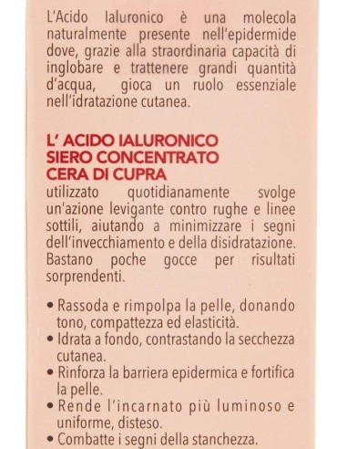 Cera di Cupra Siero Viso Acido Ialuronico 30 ml