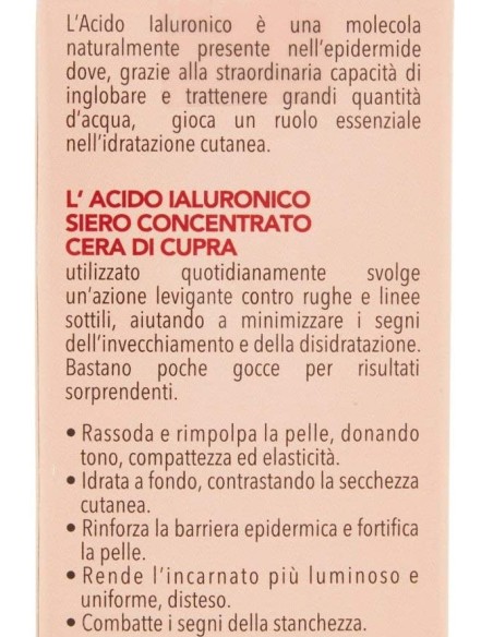 Cera di Cupra Siero Viso Acido Ialuronico 30 ml