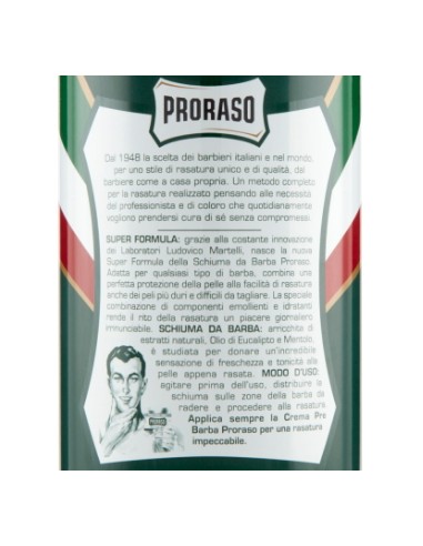 proraso schiuma da barba 400ml - rinfrescante tonificante eucalipto mentolo: tuttocasashop.it: igiene e cura della persona