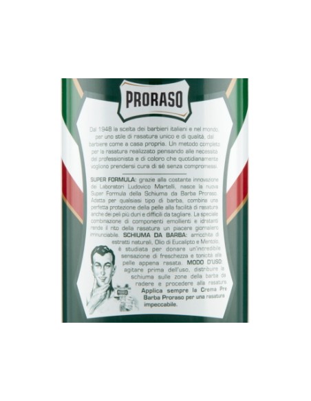 proraso schiuma da barba 400ml - rinfrescante tonificante eucalipto mentolo: tuttocasashop.it: igiene e cura della persona