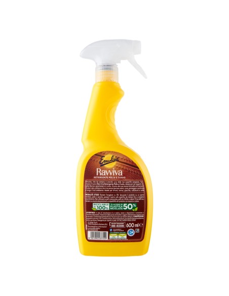 emulsio ravviva detergente per pelle e cuoio - confezione trigger da 600ml: tuttocasashop.it: pulizia e cura della casa