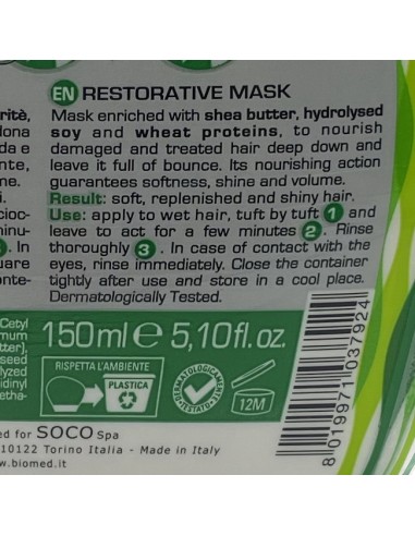 biomed comfort&restoring maschera ristoratrice - 150ml: tuttocasashop.it: igiene e cura della persona