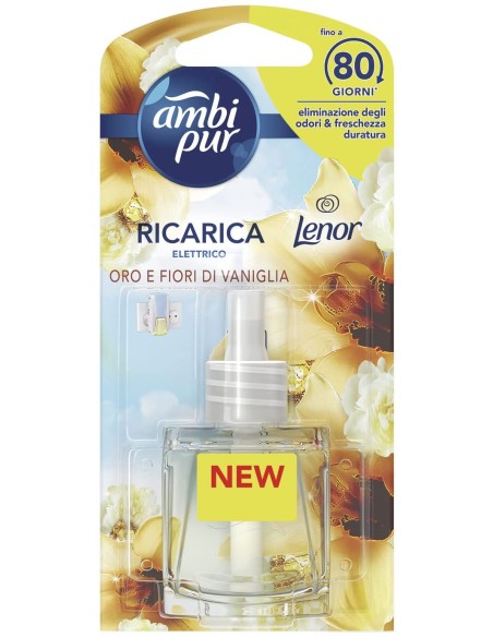ambipur deodorante ambienti elettrico - 20ml 80 giorni - ricarica - vaniglia: tuttocasashop.it: pulizia e cura della casa