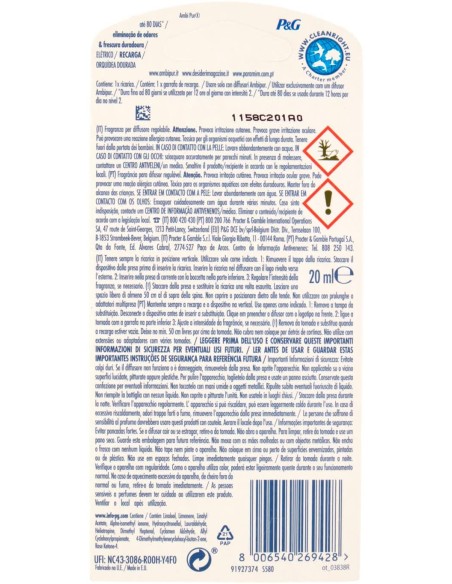 ambipur deodorante ambienti elettrico - 20ml 80 giorni - ricarica - vaniglia: tuttocasashop.it: pulizia e cura della casa