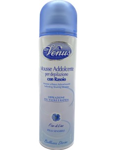 venus mousse addolcente per depilazione con rasoio - 200ml - fior di lino: tuttocasashop.it: igiene e cura della persona