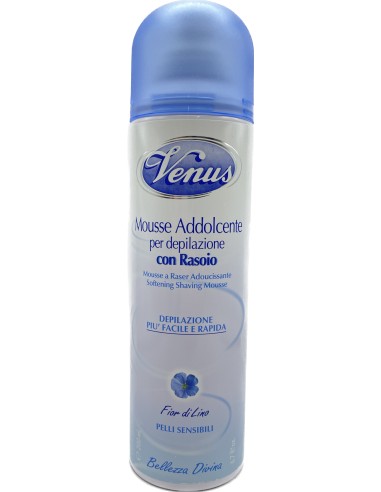 venus mousse addolcente per depilazione con rasoio - 200ml - fior di lino: tuttocasashop.it: igiene e cura della persona