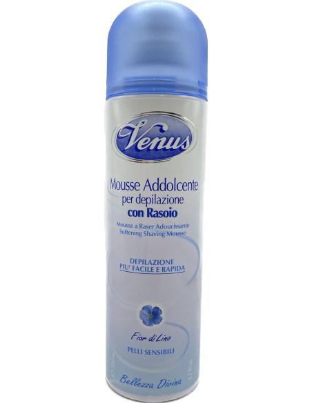 venus mousse addolcente per depilazione con rasoio - 200ml - fior di lino: tuttocasashop.it: igiene e cura della persona