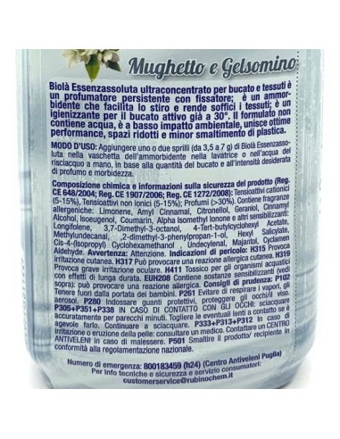 biola' essenzassoluta ammorbidente igienizzante - 300ml - mughetto&gelsomino: tuttocasashop.it: prodotti per bucato e tessuti